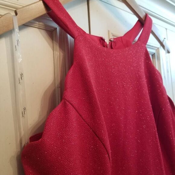 Trixxi Red Sparkle Dress Large - Picture 3 of 8